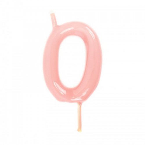 Vela Número 0 Rosa Claro